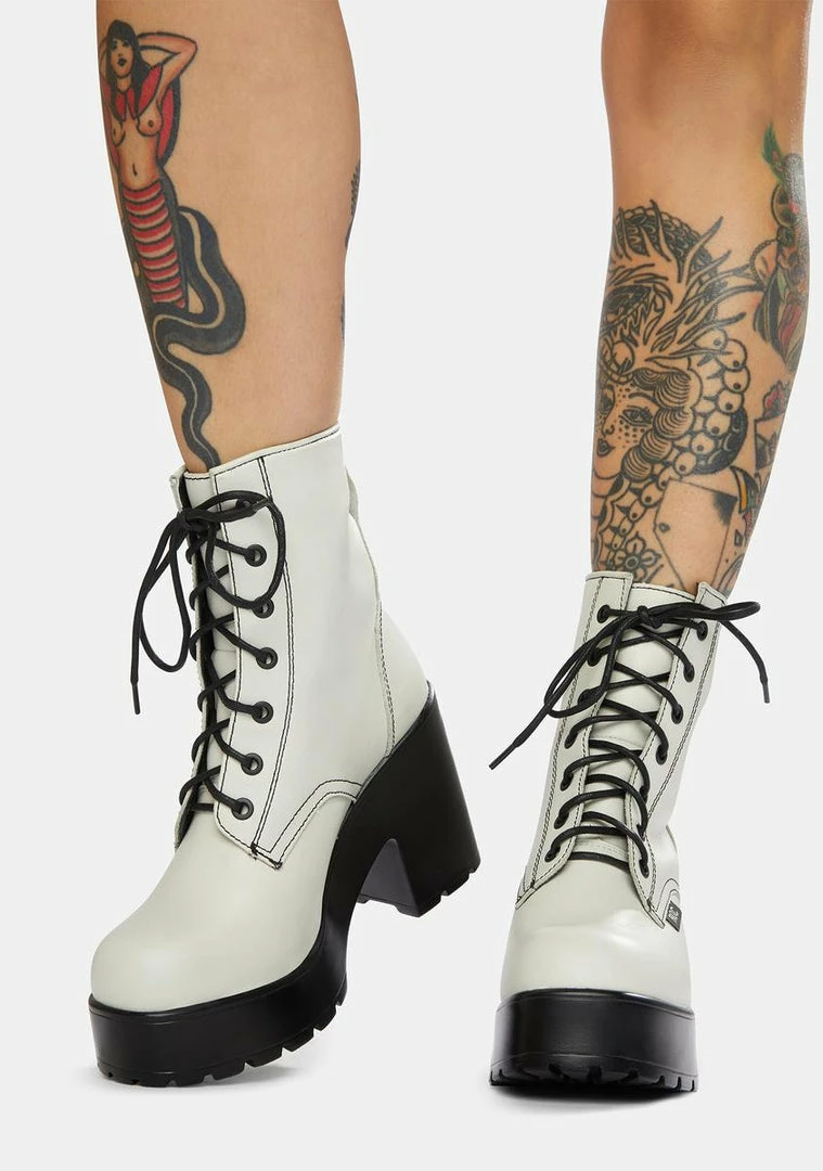 Best Sale ๐ ROC ๐ฅพ Boots Australia Mascot White Leather Combat ๐ฅพ Boots ๐ 3 ROC Boots Australia Mascot White Leather Combat Boots