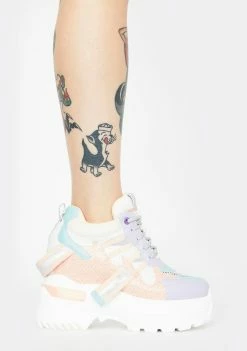 Anthony Wang Pastel Rainbow Oval Platform Sneakers Platforms