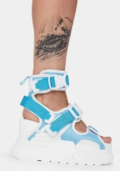 Anthony Wang Light Blue Mulberry Platform Sandals