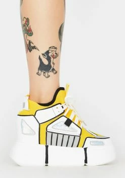 Anthony Wang White Cranberry Platform Sneakers Platforms