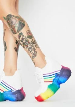 Anthony Wang White Euphoria Ecstasy Platform Sneakers