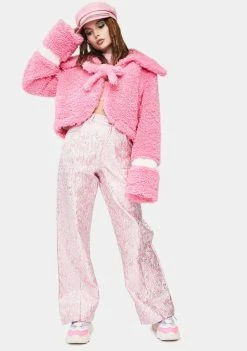 Somewhere Nowhere Bottoms Flower Metallic Split Trousers