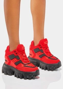 Anthony Wang Red Psycho Candy Platform Sneakers