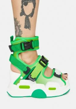 Anthony Wang Green Mulberry Platform Sandals Platforms