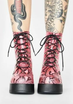 Best Sale ๐ฅฐ ROC ๐ฅพ Boots Australia Platforms Pink Snakeskin Pelham Wedge ๐ฅพ Boots ๐ 6 ROC Boots Australia Platforms Pink Snakeskin Pelham Wedge Boots