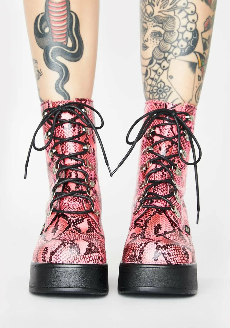 Best Sale ๐ฅฐ ROC ๐ฅพ Boots Australia Platforms Pink Snakeskin Pelham Wedge ๐ฅพ Boots ๐ 3 ROC Boots Australia Platforms Pink Snakeskin Pelham Wedge Boots