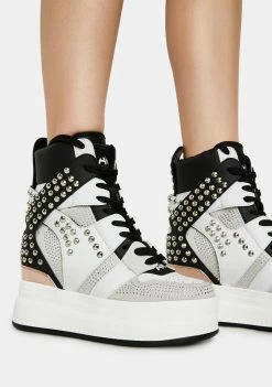 Anthony Wang White Quince Studded Wedge Sneakers