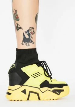 Anthony Wang Yellow Guilty Pleasures Platform Sneakers