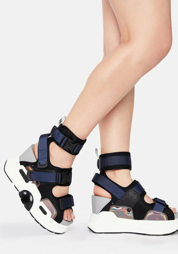 Budget ๐ Anthony Wang Black Holographic Mulberry Platform ๐ฉด Sandals ๐ 1 Anthony Wang Black Holographic Mulberry Platform Sandals