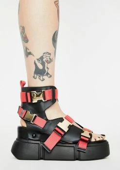 Anthony Wang Cranberry Platform Sandals
