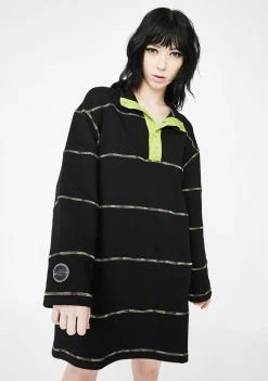 Somewhere Nowhere Rainbow Seam Button Dress