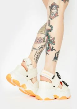 Anthony Wang Beige Peach Platform Sandals Platforms