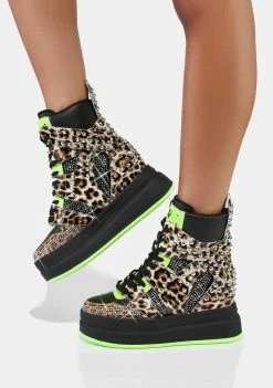 Anthony Wang Leopard Quince High Top Sneakers