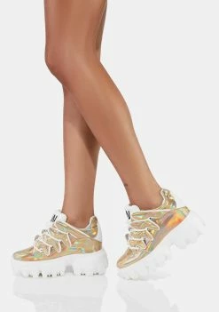Anthony Wang Gold Soursop Low Top Wedge Sneakers