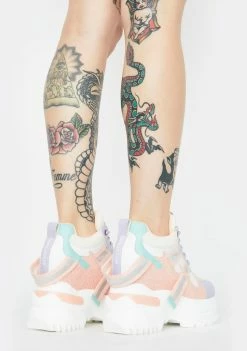 Anthony Wang Pastel Rainbow Oval Platform Sneakers Platforms