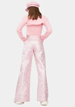 Somewhere Nowhere Bottoms Flower Metallic Split Trousers