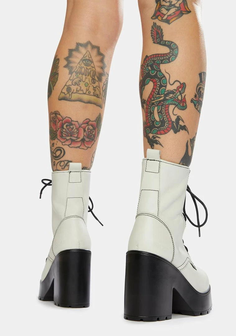 Best Sale ๐ ROC ๐ฅพ Boots Australia Mascot White Leather Combat ๐ฅพ Boots ๐ 4 ROC Boots Australia Mascot White Leather Combat Boots