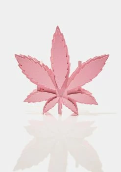 For Her Vanity Makeup Bags Pink Weed Leaf Brush Organizer