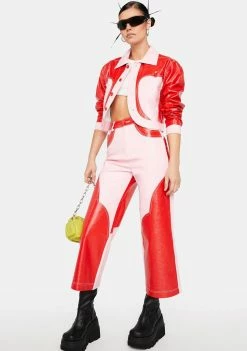 Somewhere Nowhere Duo Love Vegan Leather Trousers Bottoms