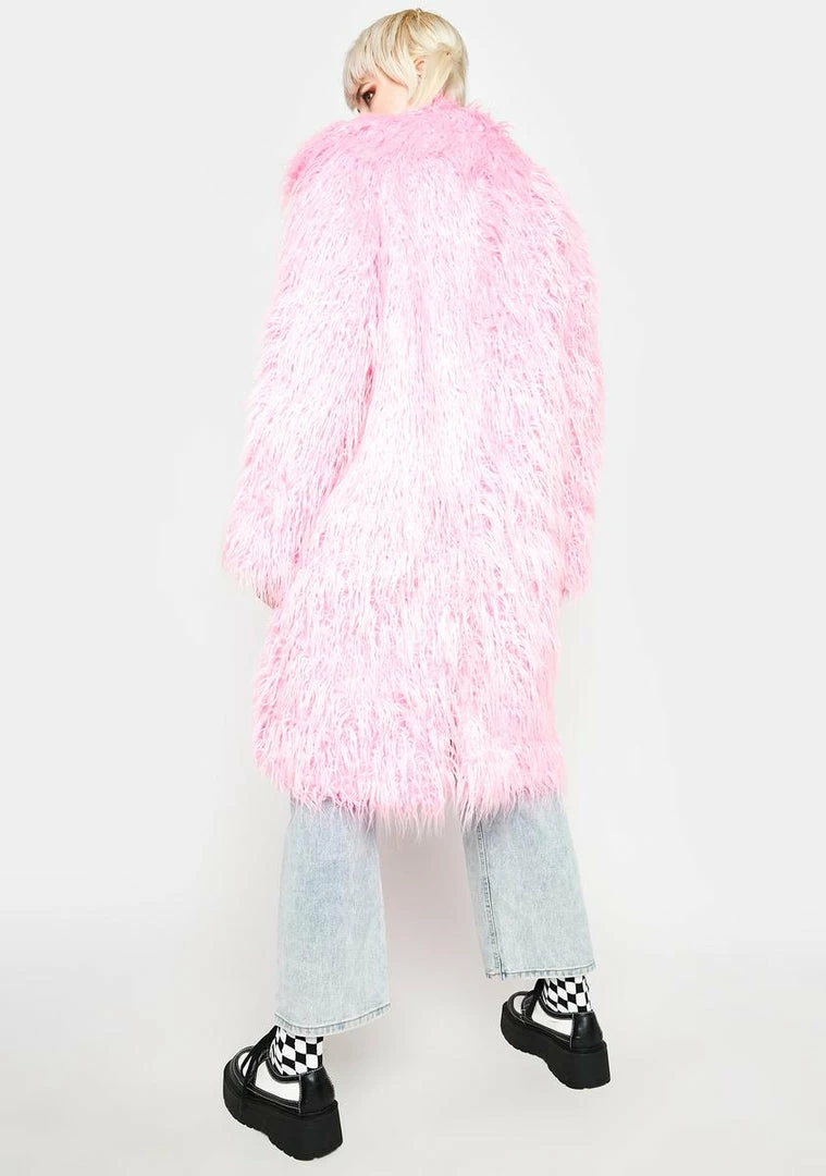 Flash Sale 🧨 Somewhere Nowhere Pink Genki Faux Fur 🧥 Coat 🧨 4 Somewhere Nowhere Pink Genki Faux Fur Coat