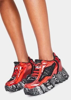 Anthony Wang Red And Black Blackberry Platform Sneakers