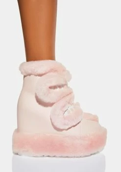 Anthony Wang Pink Dizzy Dream Wedge Boots
