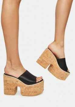 ROC Boots Australia Pucci Cork Slides Platforms