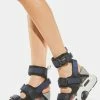 Anthony Wang Black Grey Mulberry Platform Sandals