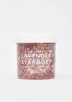 Lavender Stardust Rose Quartz Aloe Vera Glitter Gel Face & Body