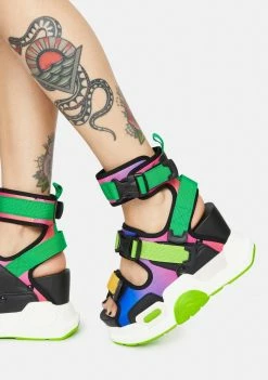 Anthony Wang Multi Mulberry Platform Sandals Platforms