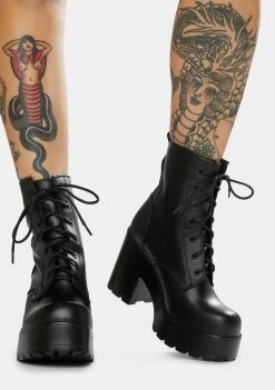 ROC Boots Australia Boots & Booties Mascot Black Leather Combat Boots