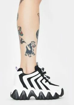 Anthony Wang Black Chevron Blackberry Platform Sneakers