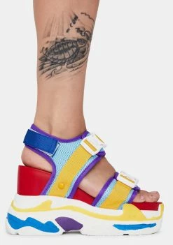 Anthony Wang Retro Rainbow Peach Platform Sandals Platforms