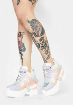 Anthony Wang Pastel Rainbow Oval Platform Sneakers Platforms