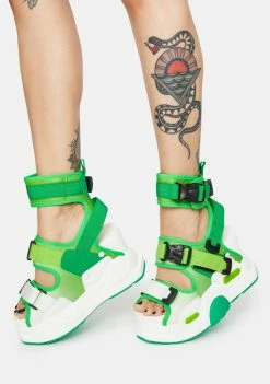 Anthony Wang Green Mulberry Platform Sandals Platforms