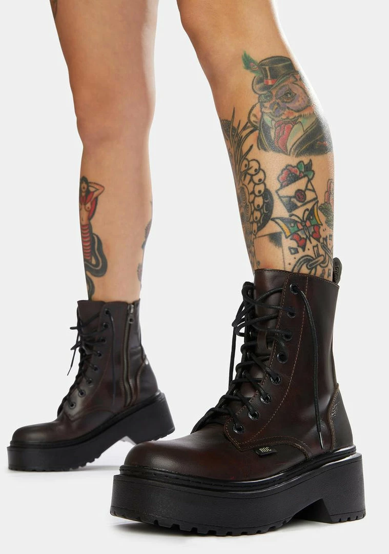 Discount ๐ ROC ๐ฅพ Boots Australia Tomboy Dark Red Leather Combat ๐ฅพ Boots ๐ 1 ROC Boots Australia Tomboy Dark Red Leather Combat Boots