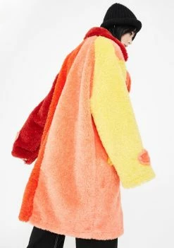 New 𧨠Somewhere Nowhere Fire Fluff Longline π§₯ Coat Outerwear π 7 Somewhere Nowhere Fire Fluff Longline Coat Outerwear