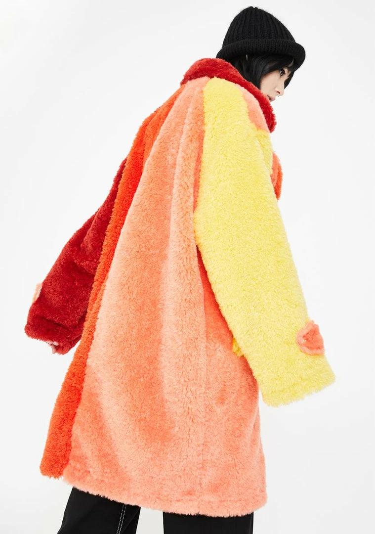New 𧨠Somewhere Nowhere Fire Fluff Longline π§₯ Coat Outerwear π 4 Somewhere Nowhere Fire Fluff Longline Coat Outerwear
