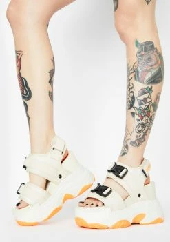 Anthony Wang Beige Peach Platform Sandals Platforms