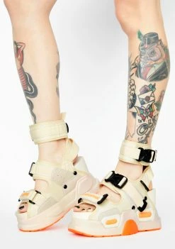 Anthony Wang Beige Mulberry Platform Sandals