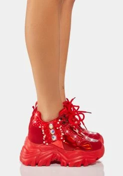 Anthony Wang Burn Watermelon Platform Sneakers