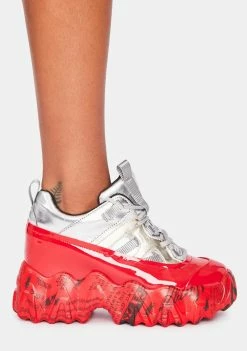 Anthony Wang Platforms Red Blackberry Platform Sneakers