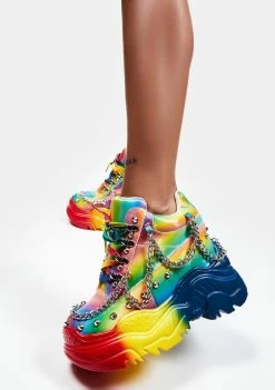 Anthony Wang Rainbow Space Candy Platform Sneakers
