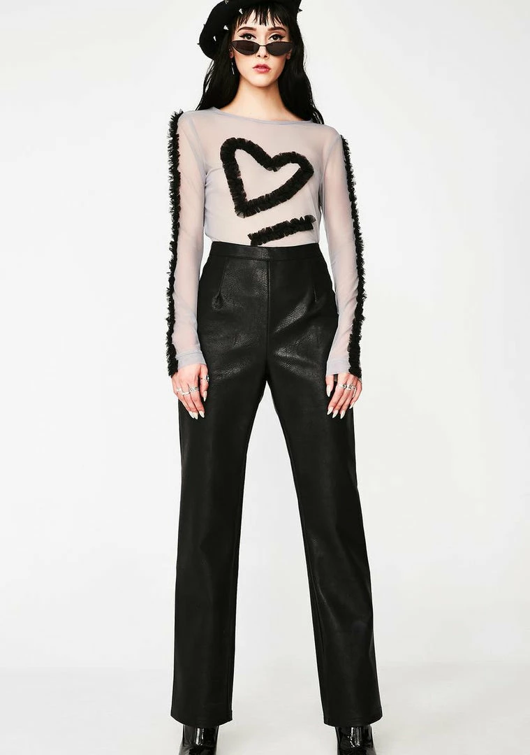 Outlet โ Somewhere Nowhere Sheer Heart Frills Top Tops ๐ 5 Somewhere Nowhere Sheer Heart Frills Top Tops