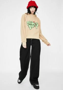 Best deal ๐ Somewhere Nowhere Khaki Embroidered Pullover Hoodie ๐งจ 6 Somewhere Nowhere Khaki Embroidered Pullover Hoodie