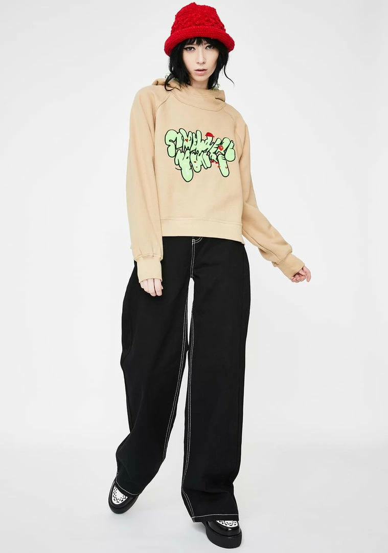 Best deal ๐ Somewhere Nowhere Khaki Embroidered Pullover Hoodie ๐งจ 3 Somewhere Nowhere Khaki Embroidered Pullover Hoodie