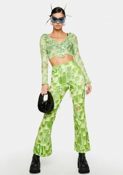 Discount ✨ Somewhere Nowhere Bottoms The Garden Print Cut Out Lounge Pants 🤩 6 Somewhere Nowhere Bottoms The Garden Print Cut Out Lounge Pants