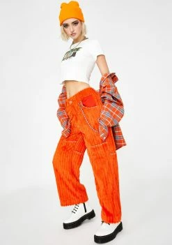 Somewhere Nowhere Orange Jumbo Corduroy Pants V.2 Bottoms