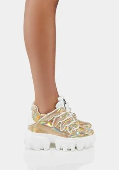 Anthony Wang Gold Soursop Low Top Wedge Sneakers