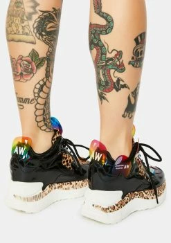 Brand new โ๏ธ Anthony Wang Leopard Raisin 2 Chunky Wedge ๐ Sneakers ๐ 7 Anthony Wang Leopard Raisin 2 Chunky Wedge Sneakers